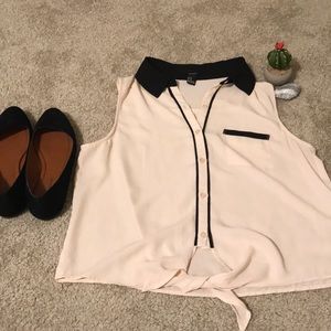 Forever 21 Blush Pink with Black Blouse
